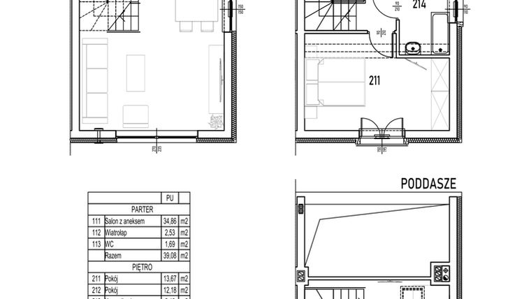 Rzut - Dom na sprzedaż 4 pokoje o powierzchni 82,45 m² - numer A2 w Tyniecka Domy