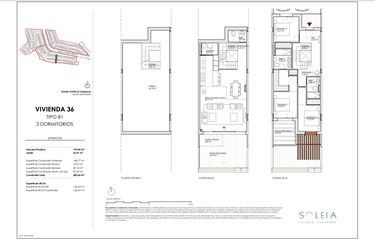 Rzut - Dom na sprzedaż 3 pokoje o powierzchni 120,21 m² - numer 36 w Soleia Living