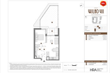 Rzut - Mieszkanie na sprzedaż 2 pokoje o powierzchni 35,62 m² - numer C.93 w Osiedle Wilno VII etap 3