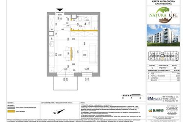 Rzut - Mieszkanie na sprzedaż 1 pokój o powierzchni 35,68 m² - numer G.23 w Osiedle Natura Life budynki GHI
