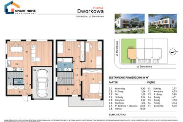 Rzut - Dom na sprzedaż 4 pokoje o powierzchni 119,77 m² - numer 1 w Osiedle Nowa Dworkowa