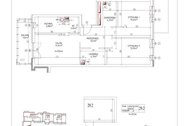 Rzut - Mieszkanie na sprzedaż 3 pokoje o powierzchni 73,23 m² - numer M-40 w Nałęczowska