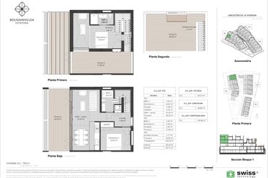 Rzut - Mieszkanie na sprzedaż 2 pokoje o powierzchni 60 m² - numer 211 w Bougainvillea - Estepona