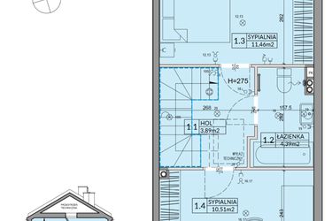 Rzut - Dom na sprzedaż 3 pokoje o powierzchni 65,67 m² - numer 30B w Nova Magdalenka 7 etap IV-VI