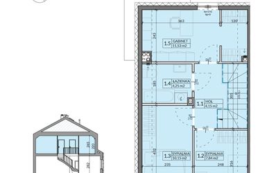 Rzut - Dom na sprzedaż 4 pokoje o powierzchni 85,77 m² - numer 4 w Ahoj Pogórze