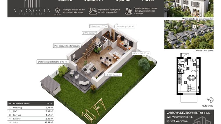 Rzut - Dom na sprzedaż 4 pokoje o powierzchni 138,84 m² - numer 6 w Osiedle Nova Przylaszczkova