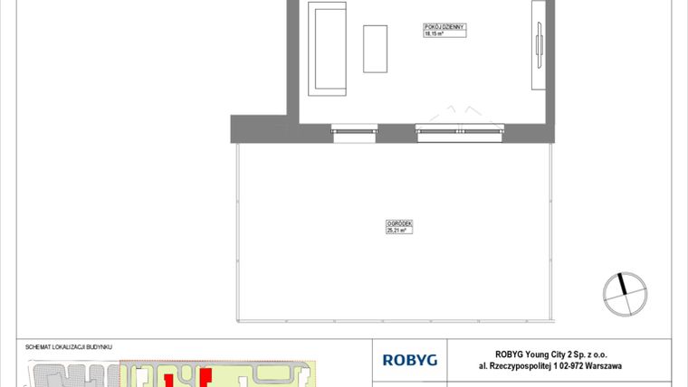Rzut - Mieszkanie na sprzedaż 1 pokój o powierzchni 31,42 m² - numer MLAC/A/0/3 w Metro Life Apartamenty CD