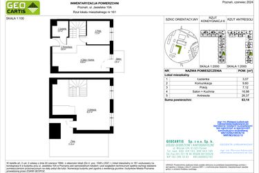 Rzut - Mieszkanie na sprzedaż 4 pokoje o powierzchni 63,14 m² - numer D161 w Jasielska 8C