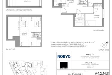 Rzut - Mieszkanie na sprzedaż 4 pokoje o powierzchni 71,77 m² - numer A4.2M01 w ROSA Residence