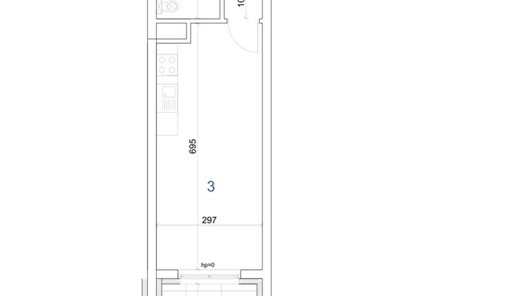 Rzut - Mieszkanie na sprzedaż 1 pokój o powierzchni 35,68 m² - numer 6A.47 w Mierzeja Wiślana etap IV