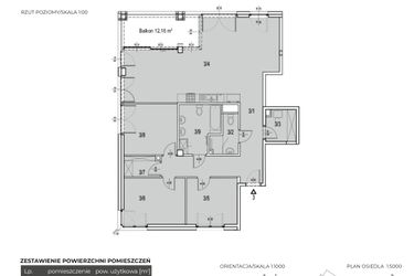 Rzut - Mieszkanie na sprzedaż 4 pokoje o powierzchni 118,02 m² - numer B7-A3 w Emaus Garden