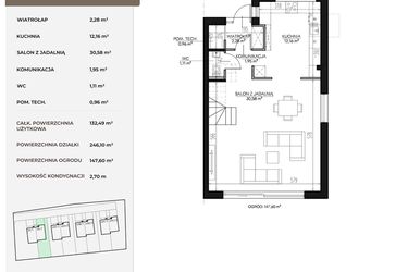 Rzut - Dom na sprzedaż 5 pokoi o powierzchni 132,49 m² - numer 64_2 w Kołodzieja Residence