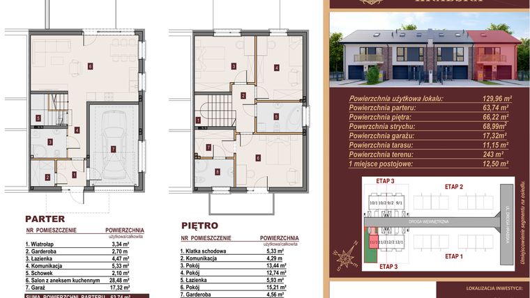 Rzut - Dom na sprzedaż 4 pokoje o powierzchni 129,96 m² - numer 11/1 w Dzielnica Hrabska