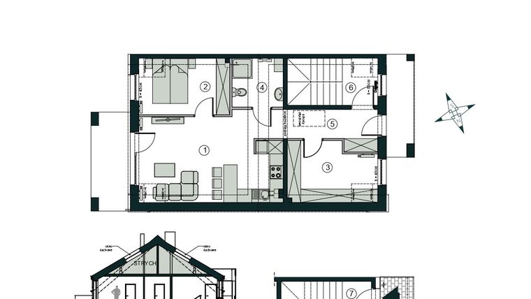 Rzut - Mieszkanie na sprzedaż 3 pokoje o powierzchni 66,28 m² - numer I2 w Aleja Wiśniowa Pogórze