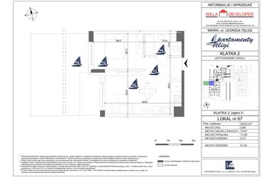 Rzut - Mieszkanie na sprzedaż 2 pokoje o powierzchni 39,22 m² - numer 67 w Apartamenty Teligi