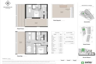Rzut - Mieszkanie na sprzedaż 2 pokoje o powierzchni 60 m² - numer 212 w Bougainvillea - Estepona