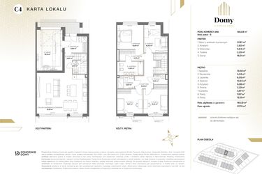 Rzut - Dom na sprzedaż 5 pokoi o powierzchni 148,64 m² - numer C4 w Domy u Źródła Marii