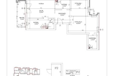 Rzut - Mieszkanie na sprzedaż 3 pokoje o powierzchni 67,35 m² - numer M-12 w Nałęczowska