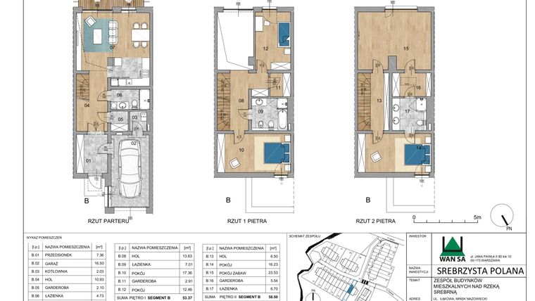 Rzut - Dom na sprzedaż 5 pokoi o powierzchni 185,36 m² - numer 17B w Srebrzysta Polana