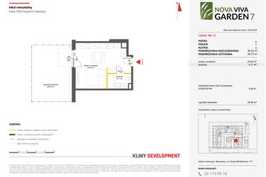 Rzut - Mieszkanie na sprzedaż 1 pokój o powierzchni 29,73 m² - numer 59 w Nova Viva Garden 7