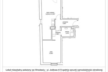 Rzut - Mieszkanie na sprzedaż 2 pokoje o powierzchni 53,5 m² - numer 4/9. w Apartamenty Nowy Targ