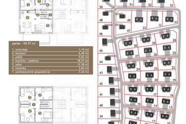 Rzut - Dom na sprzedaż 5 pokoi o powierzchni 115 m² - numer 5B w Osiedle Pola Jurajskie - etap II