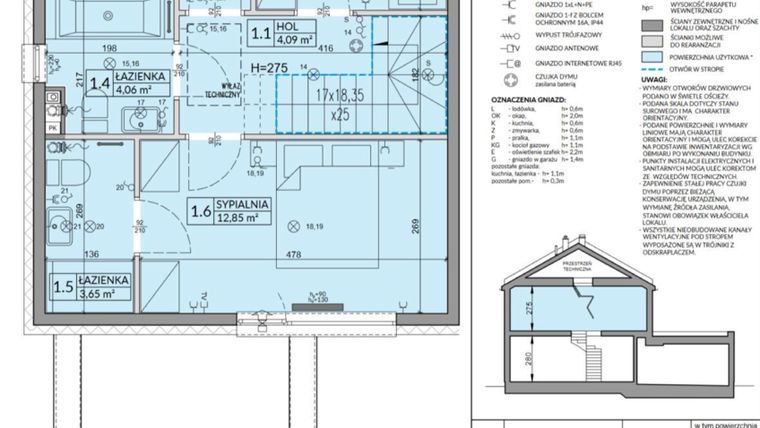 Rzut - Dom na sprzedaż 5 pokoi o powierzchni 114,25 m² - numer 175A w Arkady Walendów etap 3 i 4