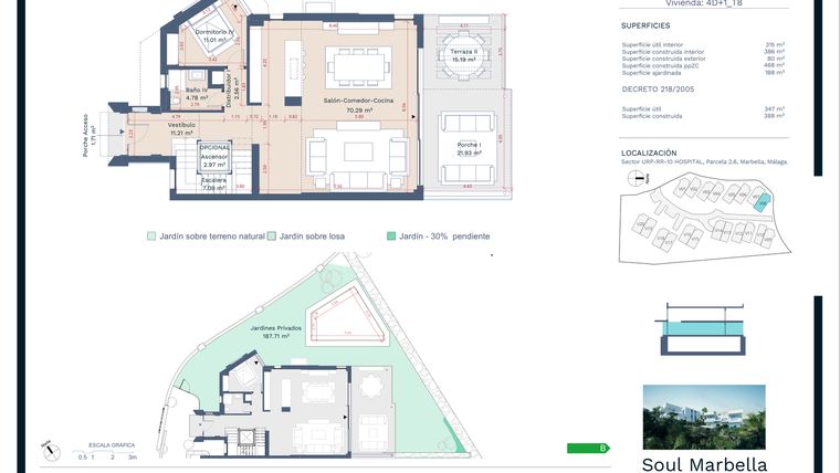 Rzut - Dom na sprzedaż 4 pokoje o powierzchni 388,4 m² - numer P08 w Soul Marbella Sunrise