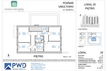 Rzut - Dom na sprzedaż 7 pokoi o powierzchni 192,4 m² - numer 25 w Osiedle Zagajnik etap II - domy jednorodzinne, szereg