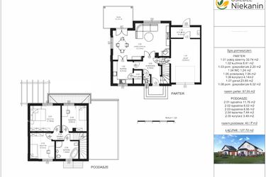 Rzut - Dom na sprzedaż 4 pokoje o powierzchni 127,73 m² - numer R.12 w Osiedle Niekanin