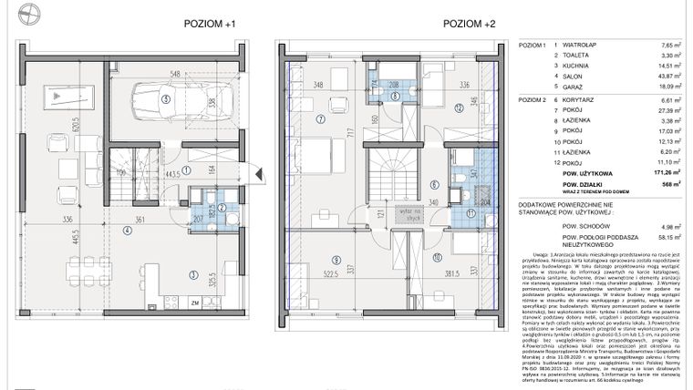 Rzut - Dom na sprzedaż 5 pokoi o powierzchni 171,26 m² - numer 8 w Osada Nadolicka