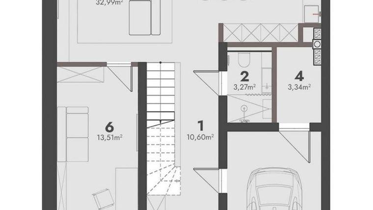 Rzut - Dom na sprzedaż 5 pokoi o powierzchni 161 m² - numer A1 w Bright Park