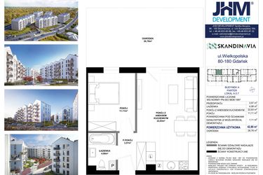 Rzut - Mieszkanie na sprzedaż 2 pokoje o powierzchni 42,8 m² - numer A.0.7 w Skandinavia