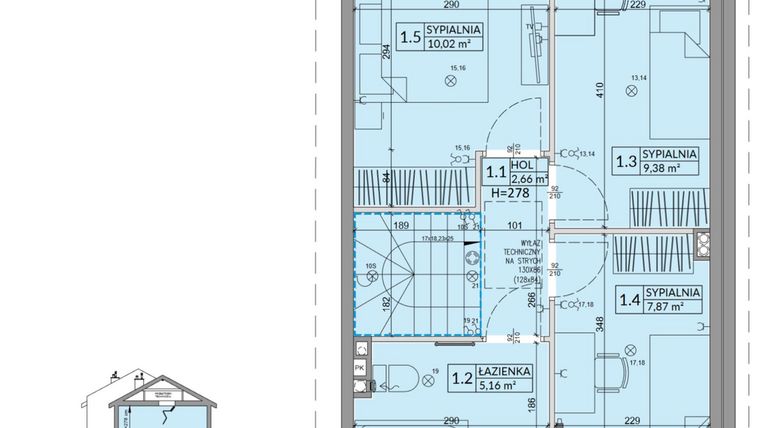 Rzut - Dom na sprzedaż 4 pokoje o powierzchni 77,99 m² - numer 37B w Osiedle Słoneczne etap IV