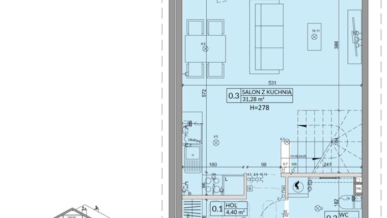 Rzut - Dom na sprzedaż 4 pokoje o powierzchni 77,99 m² - numer 4A w Osiedle Słoneczne