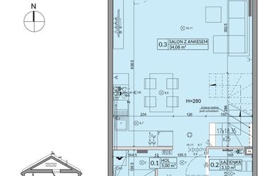Rzut - Dom na sprzedaż 4 pokoje o powierzchni 85,17 m² - numer 11A w Arkady Walendów etap 3 i 4