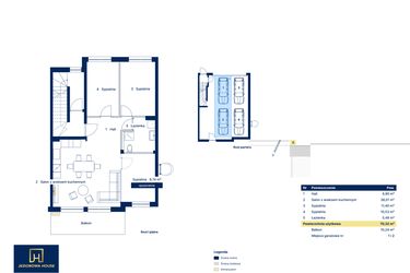 Rzut - Mieszkanie na sprzedaż 3 pokoje o powierzchni 70,32 m² - numer 5 w Nova Jeziorowa 2