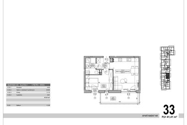 Rzut - Mieszkanie na sprzedaż 2 pokoje o powierzchni 41,41 m² - numer A.9.M.33 w Sobola Biel A9
