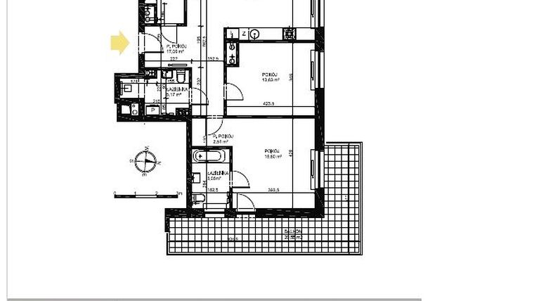 Rzut - Mieszkanie na sprzedaż 4 pokoje o powierzchni 106,19 m² - numer 45 w Osiedle Chełmońskiego