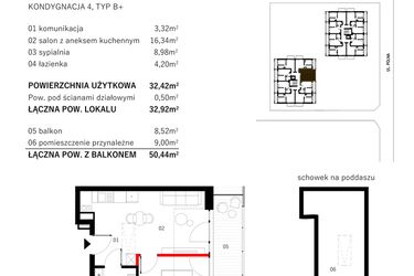 Rzut - Mieszkanie na sprzedaż 2 pokoje o powierzchni 36,34 m² - numer M21 w SUNDAY Resort Ustronie Morskie II