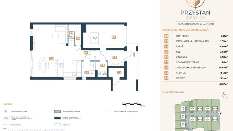 Rzut - Dom na sprzedaż 5 pokoi o powierzchni 157,29 m² - numer H1 w Przystań Złotokłos