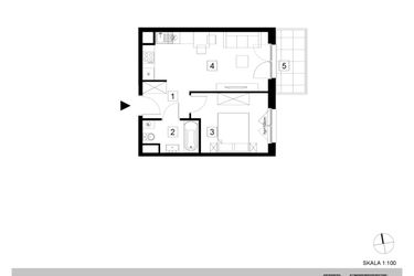 Rzut - Mieszkanie na sprzedaż 2 pokoje o powierzchni 36,85 m² - numer A1-2-10 w Hipoteczna Park