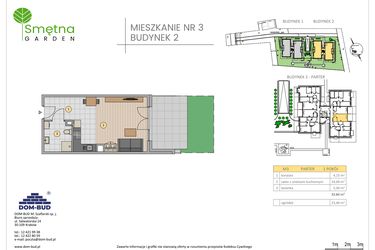 Rzut - Mieszkanie na sprzedaż 1 pokój o powierzchni 33,84 m² - numer 3 w Smętna Garden