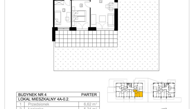 Rzut - Mieszkanie na sprzedaż 2 pokoje o powierzchni 56,55 m² - numer 4A-0.2 w Gardenia Pogodno