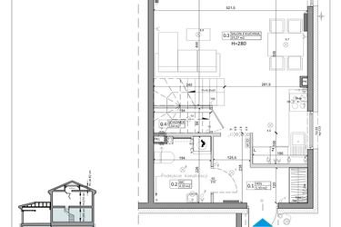 Rzut - Dom na sprzedaż 3 pokoje o powierzchni 76,58 m² - numer 25B w Zielono Mi