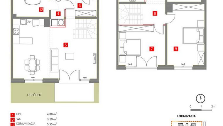 Rzut - Dom na sprzedaż 5 pokoi o powierzchni 141,51 m² - numer 6 w Słoneczny Zakątek