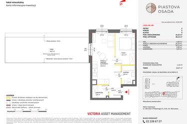Rzut - Mieszkanie na sprzedaż 2 pokoje o powierzchni 41,25 m² - numer E.108 w Piastova Osada