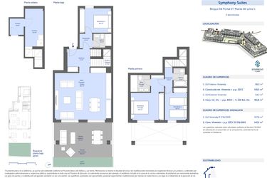 Rzut - Mieszkanie na sprzedaż 3 pokoje o powierzchni 130 m² - numer 410C w Symphony Suites