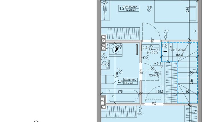 Rzut - Dom na sprzedaż 3 pokoje o powierzchni 63,99 m² - numer 32A w Ogrody Przyjaciół 5 etap III