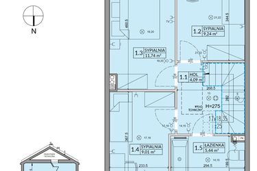 Rzut - Dom na sprzedaż 4 pokoje o powierzchni 85,17 m² - numer 14A w Arkady Walendów etap 3 i 4
